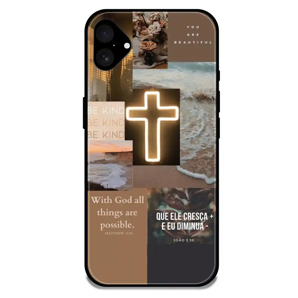 'Jesus Son Of God - Glossy Metal Silicone Case For Apple iPhone 16