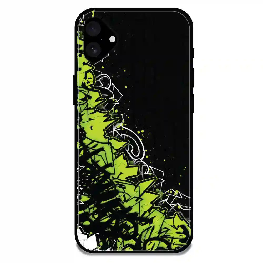 Green Graffiti - Glossy Metal Silicone Case For Apple iPhone Models