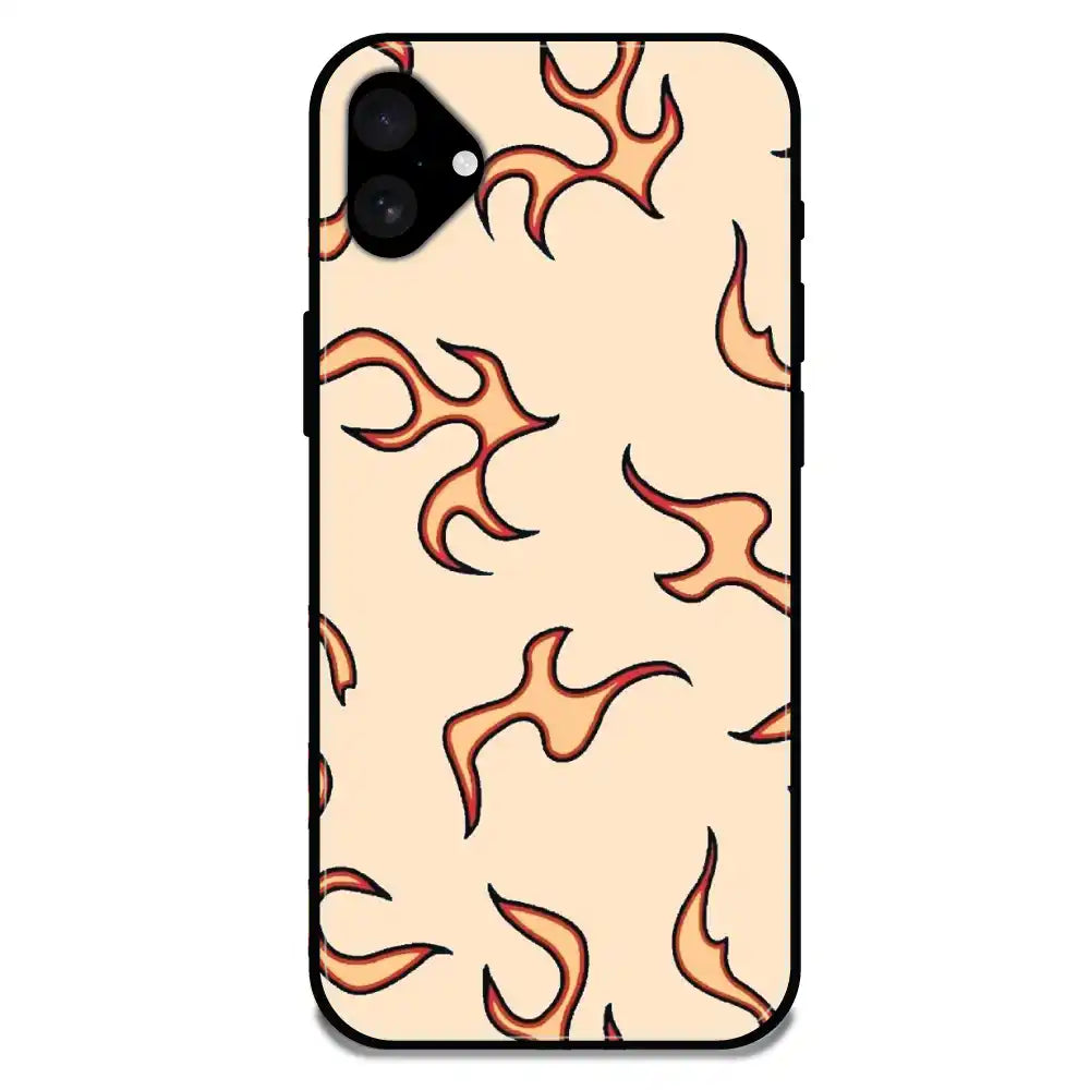 'Yellow Flames - Glossy Metal Silicone Case For Apple iPhone 16