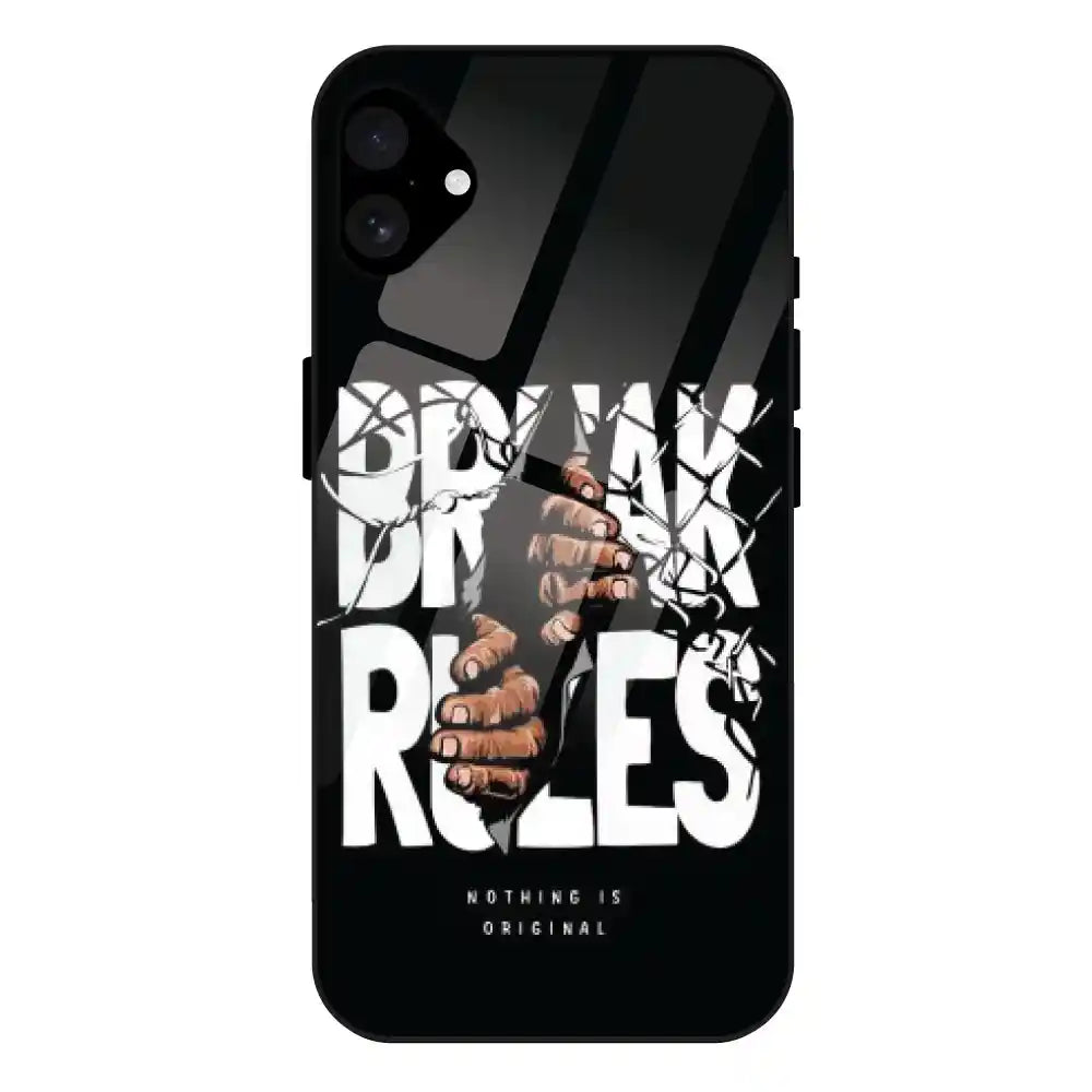 'Break Rules - Glass Case For Apple iPhone 16