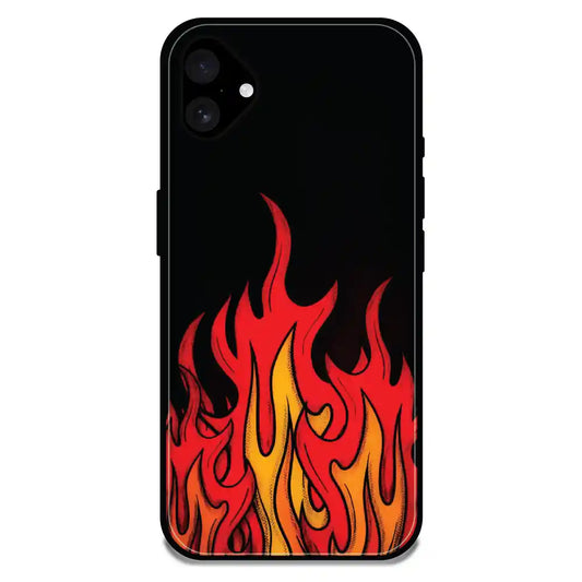 'Flames - Glossy Metal Silicone Case For Apple iPhone 16