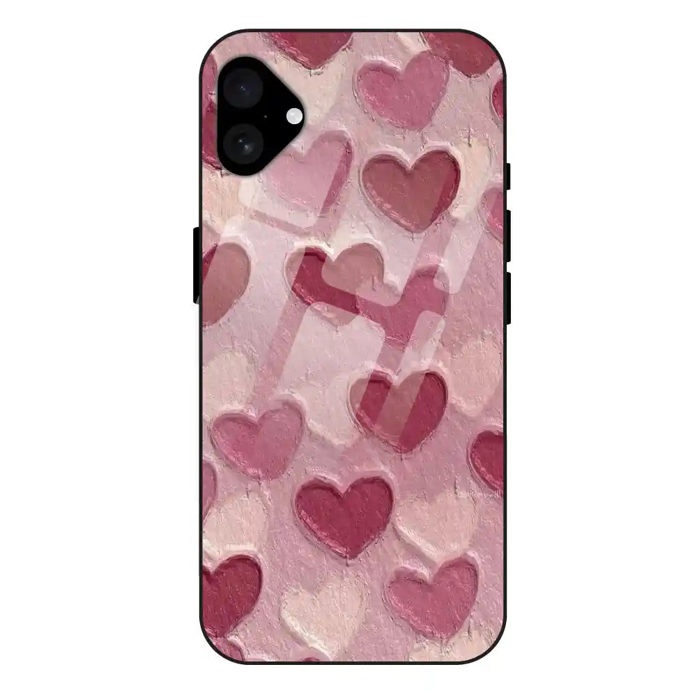 Pastel Hearts - Glass Cases For Apple iPhone Models