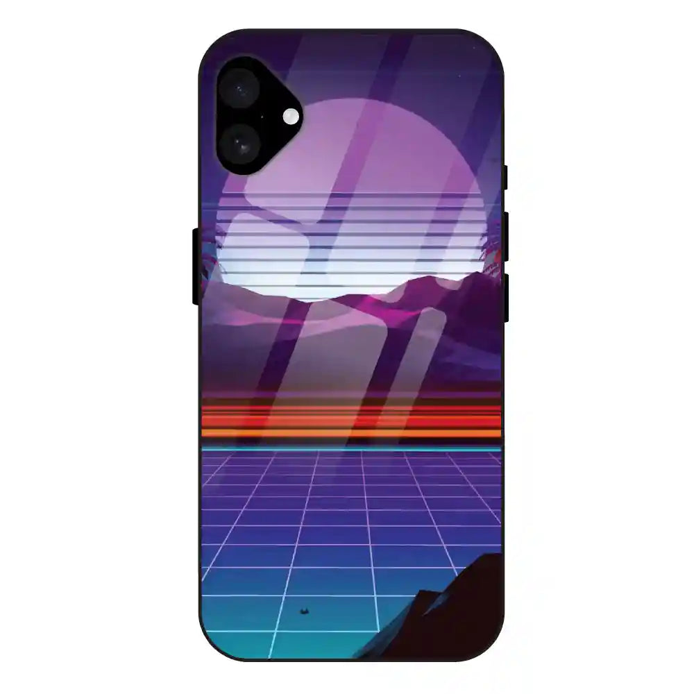 Electrofloor Synthwave - Glass Case For Apple iPhone 16