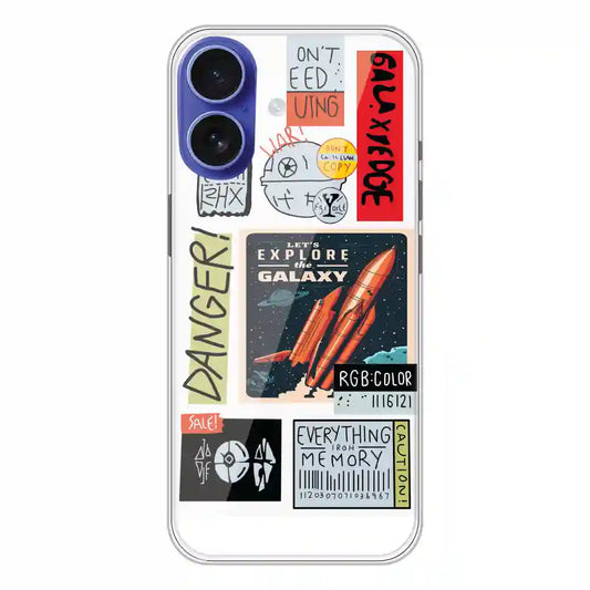 Galaxy - Clear Printed Silicone Case For Apple iPhone 16