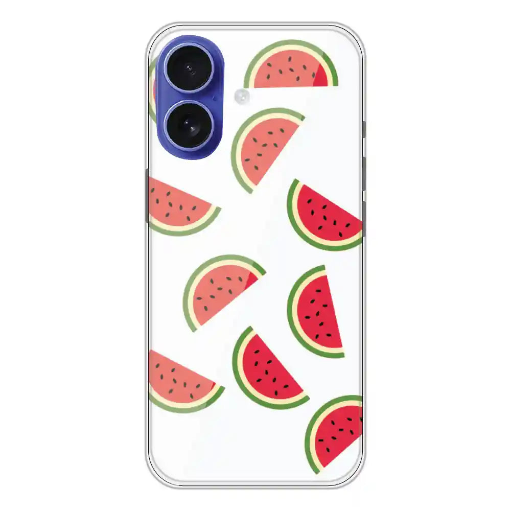 Watermelons - Clear Printed Silicone Case For Apple iPhone 16