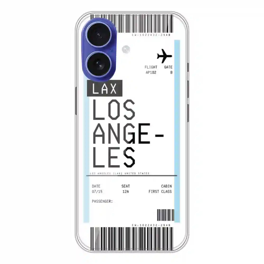 Los Angeles Ticket - Clear Printed Silicone Case For Apple iPhone 16