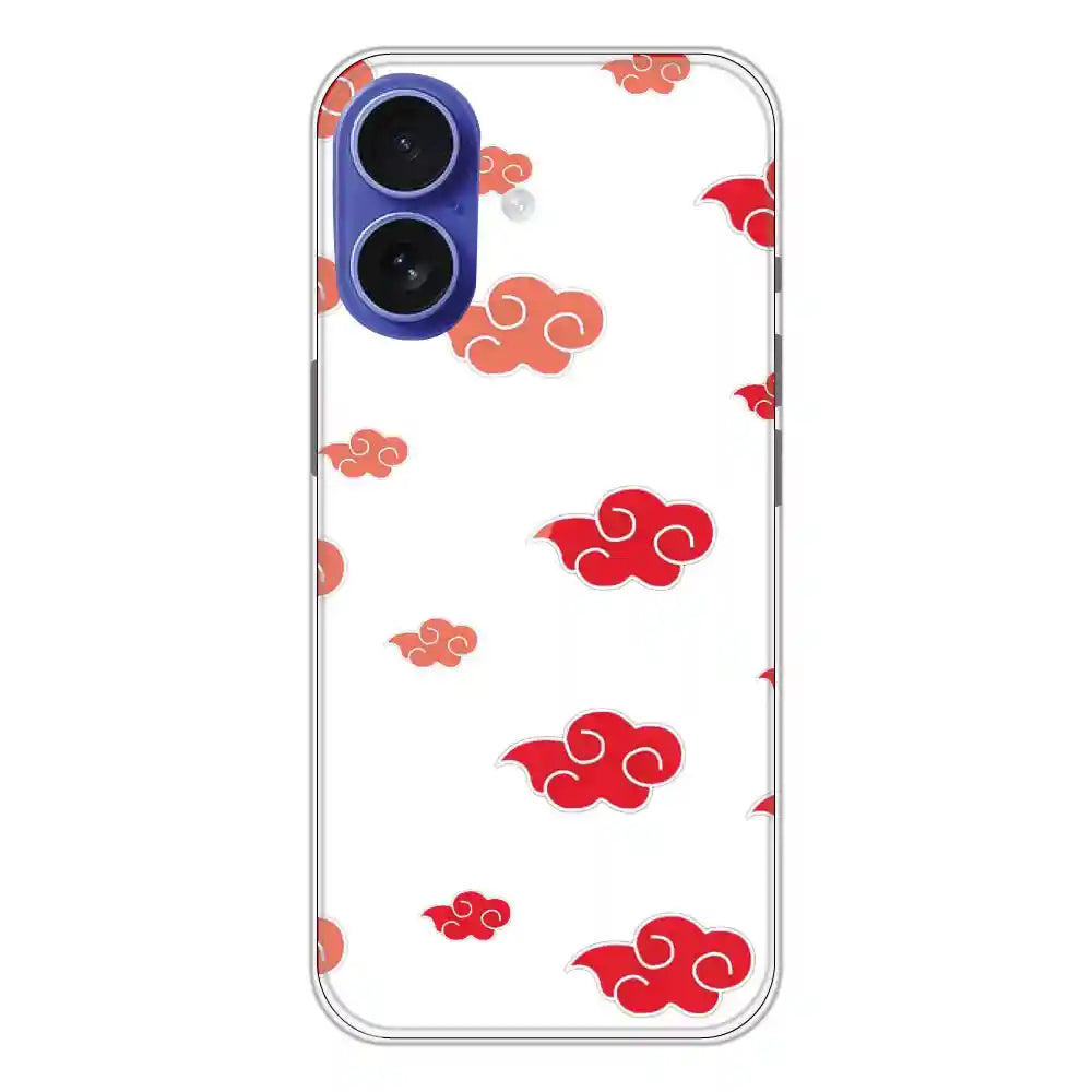 Red Clouds - Clear Printed Silicone Case For Apple iPhone 16
