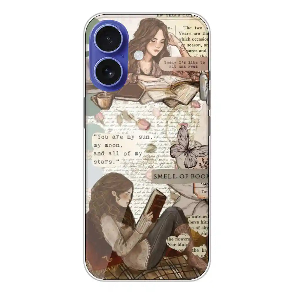 Book Collage - Silicone Case For iPhone Models Apple iPhone 16