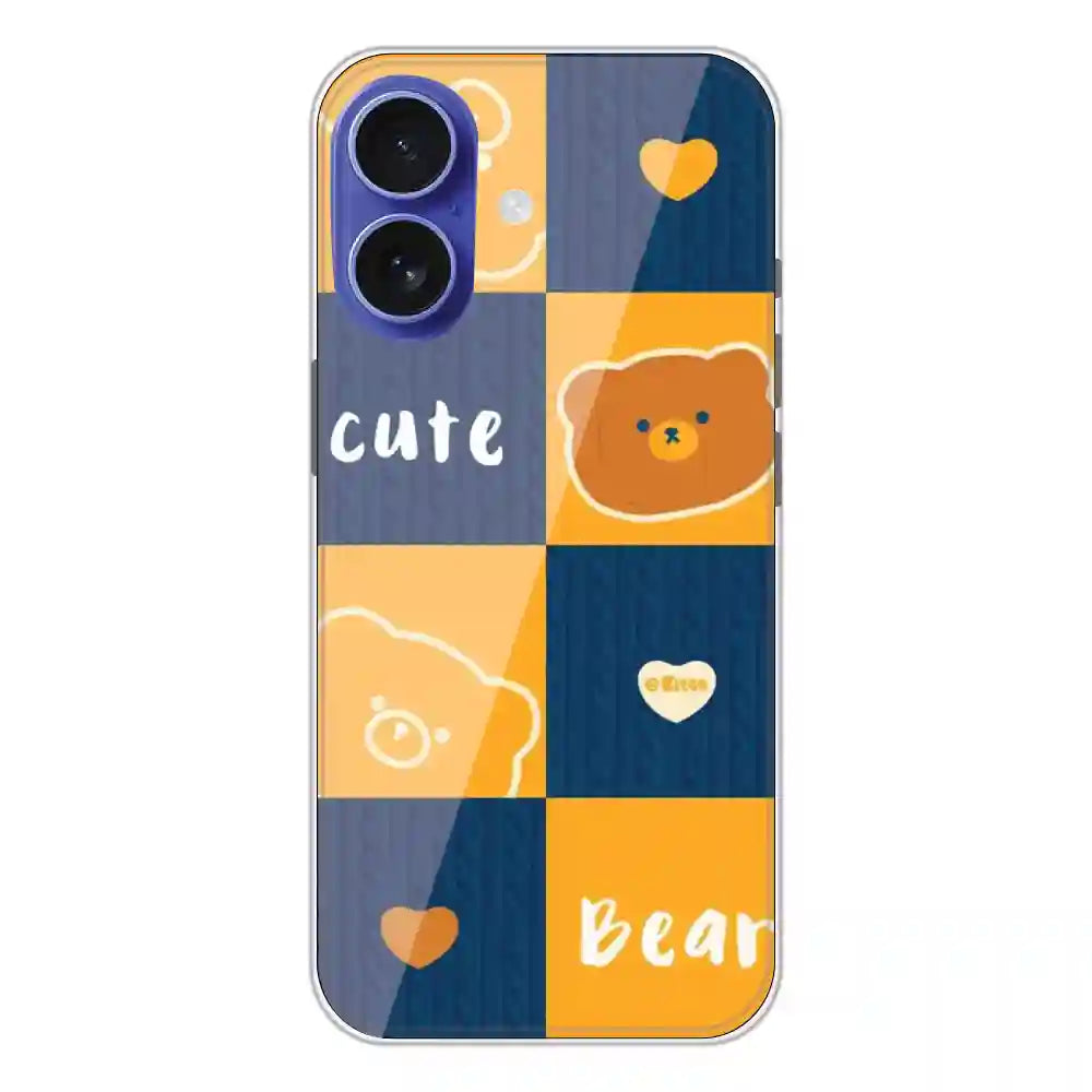 Cute Bear Collage - Silicone Case For Apple iPhone Models apple iphone 16