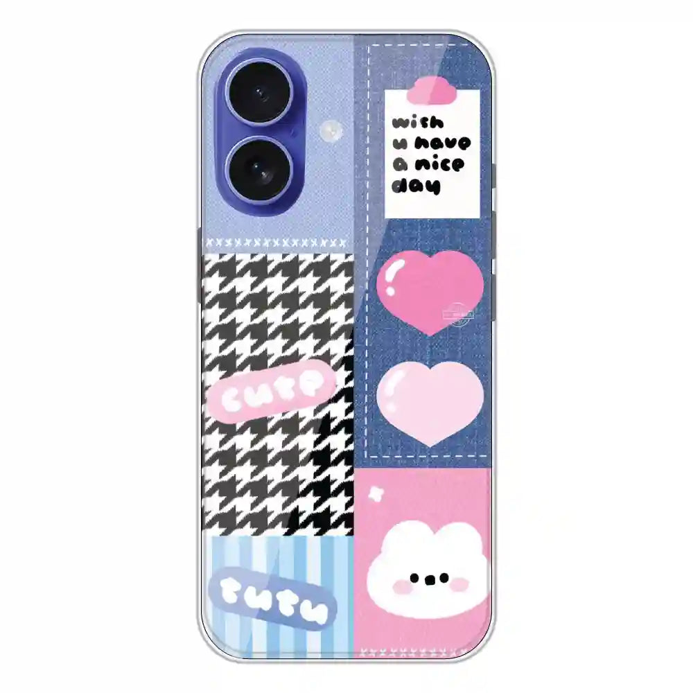 Cute Pink Bear Collage - Silicone Case For Apple iPhone Models apple iphone 16
