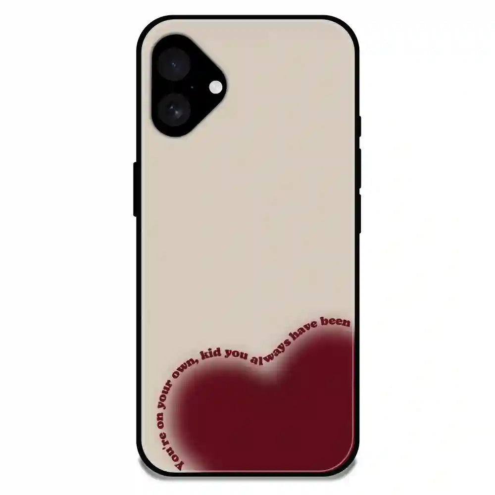 'Heart Alone - Glossy Metal Silicone Case For Apple iPhone 16