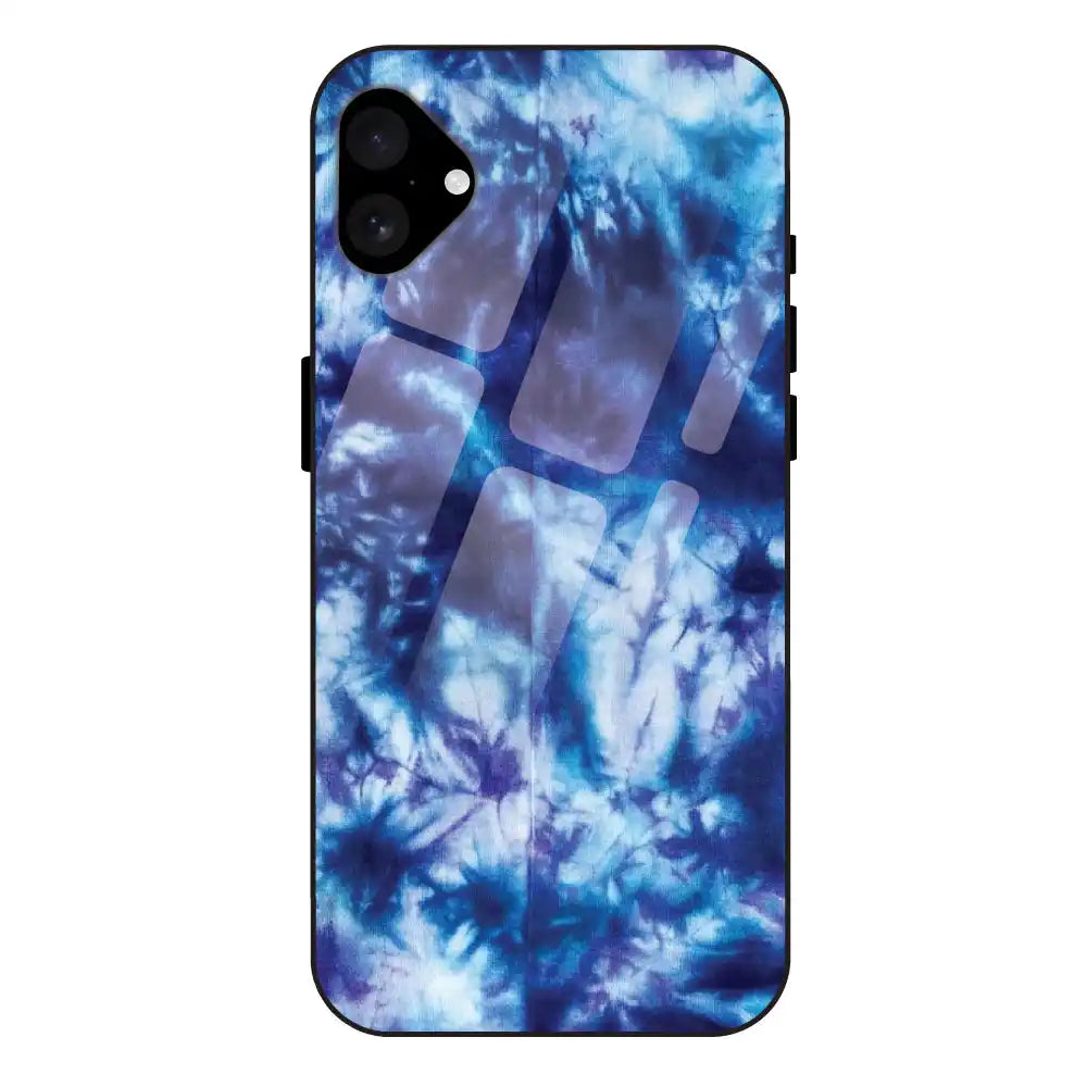 Dark Blue Tie Dye - Glass Case For Apple iPhone 16