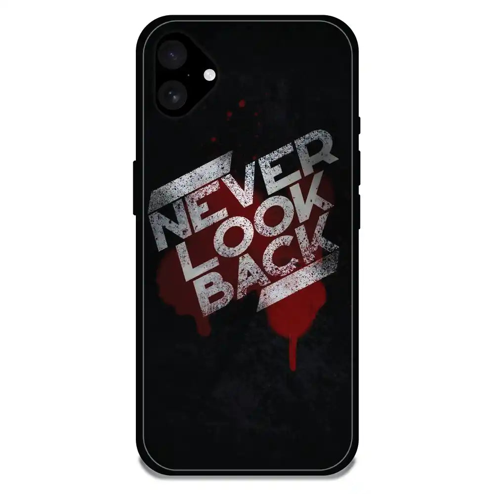 'Never Look Back - Glossy Metal Silicone Case For Apple iPhone 16