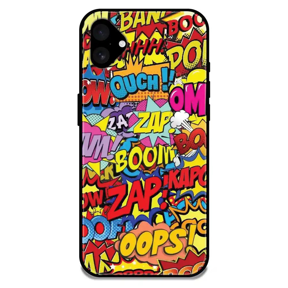 'Comic Pop Art - Glossy Metal Silicone Case For Apple iPhone 16