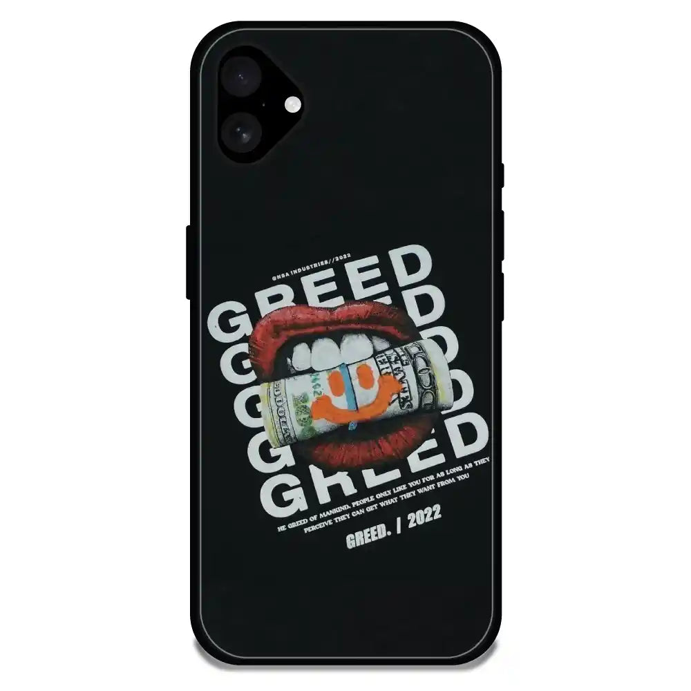 'Greed - Glossy Metal Silicone Case For Apple iPhone 16