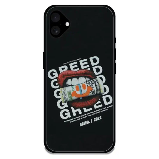 'Greed - Glossy Metal Silicone Case For Apple iPhone 16