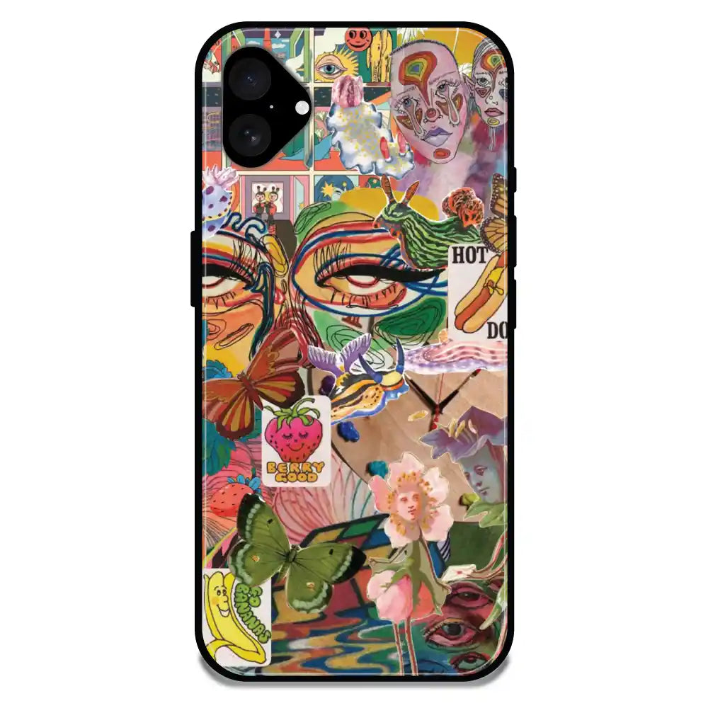 Vintage Collage - Glossy Metal Silicone Case For Apple iPhone Models