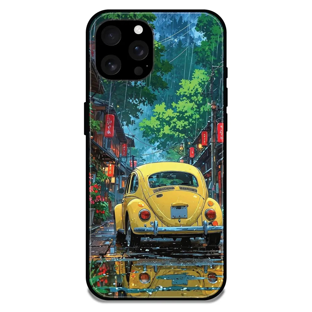 'Yellow Bettle - Glossy Metal Silicone Case For Apple iPhone 16 Pro