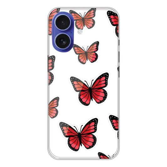 Red Butterfly - Clear Printed Silicone CaseFor Apple iPhone 16