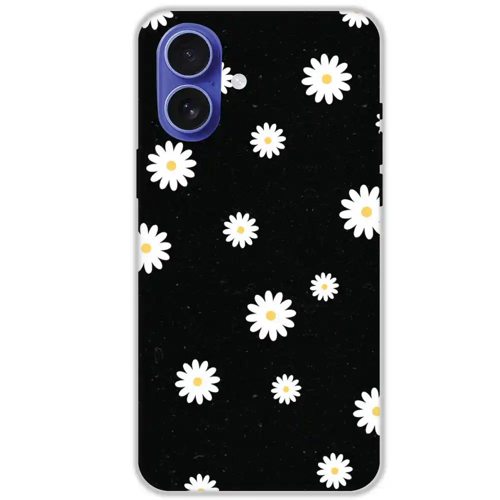 White And Black Flower - Hard Cases For Apple iPhone 16
