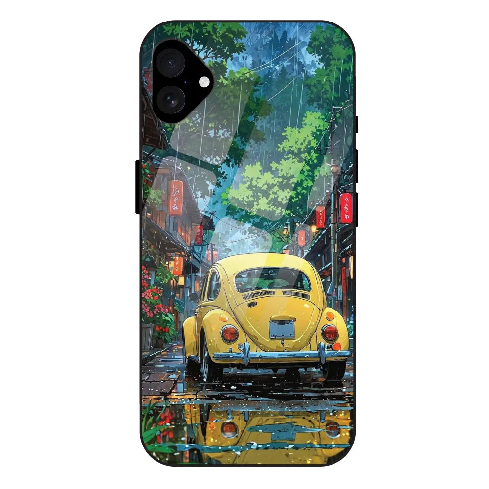 Yellow Bettle - Glass Case For Apple iPhone 16