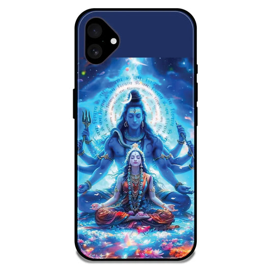 'Shiv Parvati - Glossy Metal Silicone Case For Apple iPhone 16