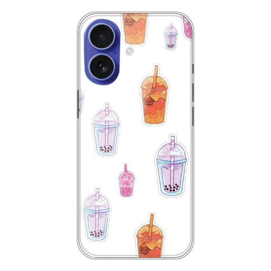 Bubble Tea - Clear Printed Silicone CaseFor Apple iPhone 16
