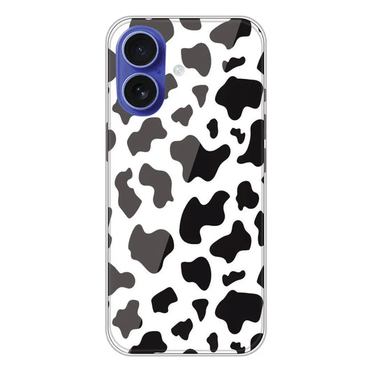 Cow Print - Clear Printed Silicone CaseFor Apple iPhone 16
