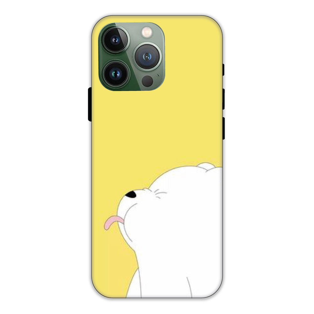 White Teddy On Yellow Background - Hard Cases For Apple iPhone Models iPhone 11 PRO MAX