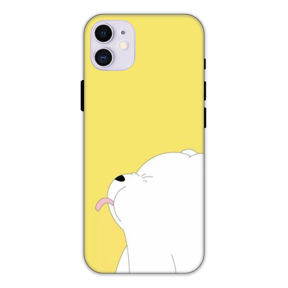 White Teddy On Yellow Background - Hard Cases For Apple iPhone Models iPhone 11