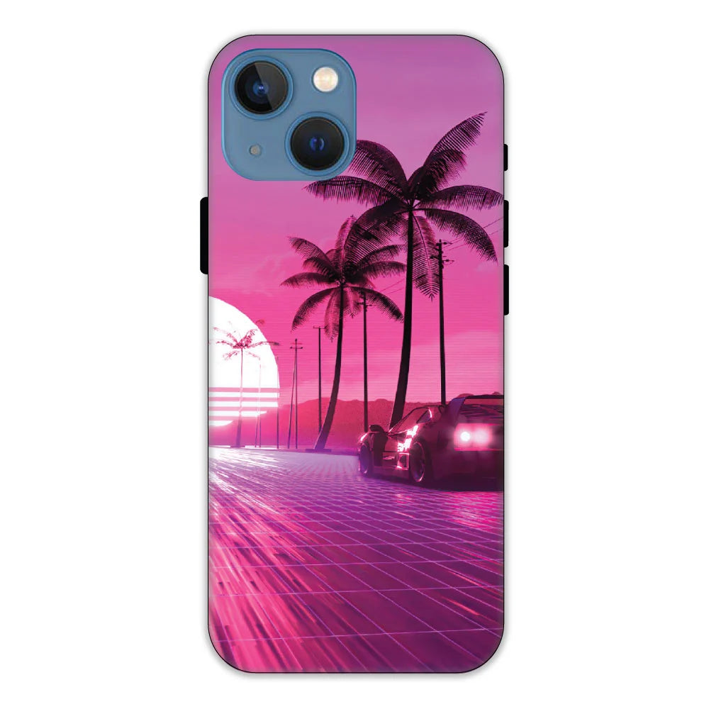 Retro Beach Synthwave Hard Case Apple iPhone 13 Models