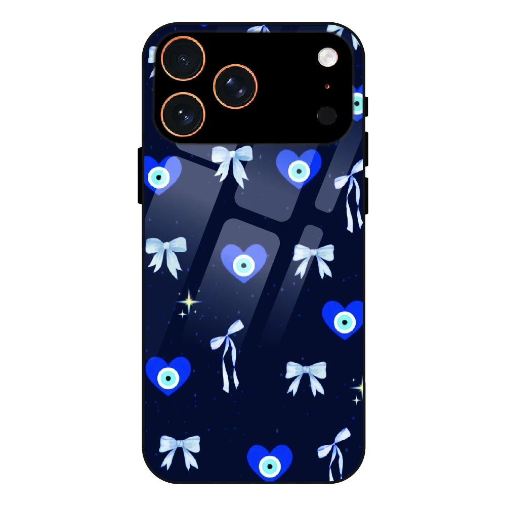 Evil Eye Bow Midnight - Glass Case For Apple iPhone 17 Pro