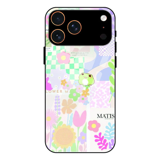 Cute Pastel Floral Collage Art - Glass Case For Apple iPhone 17 Pro