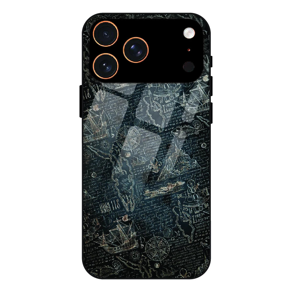 Vintage Explorer Map - Glass Case For Apple iPhone 17 Pro