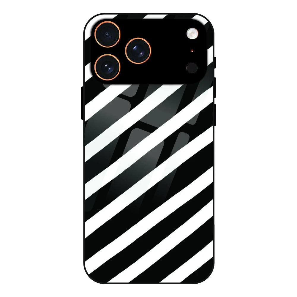 Monochrome Flame Art - Glass Case For Apple iPhone 17 Pro