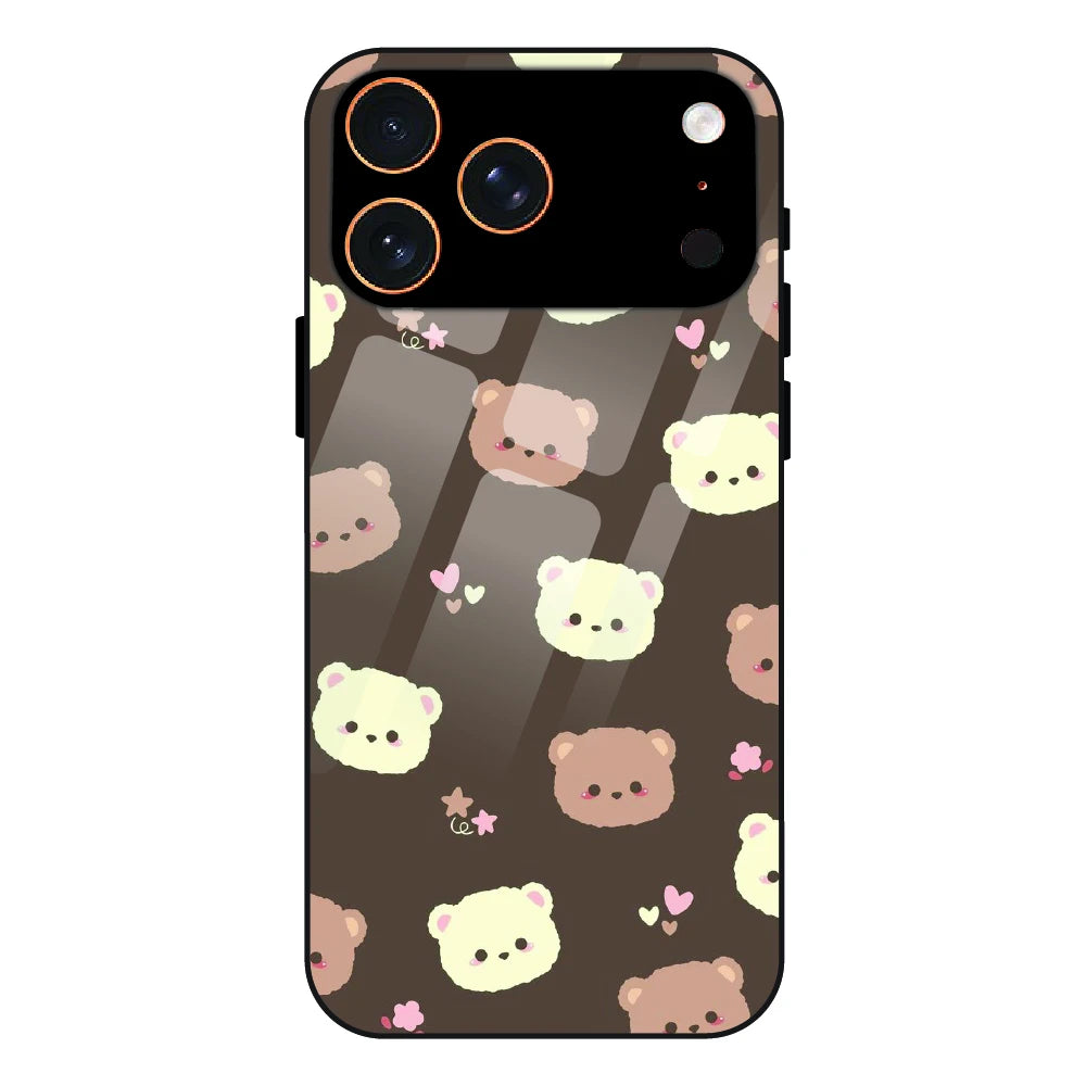 Cozy Bear Pattern - Glass Case For Apple iPhone 17 Pro