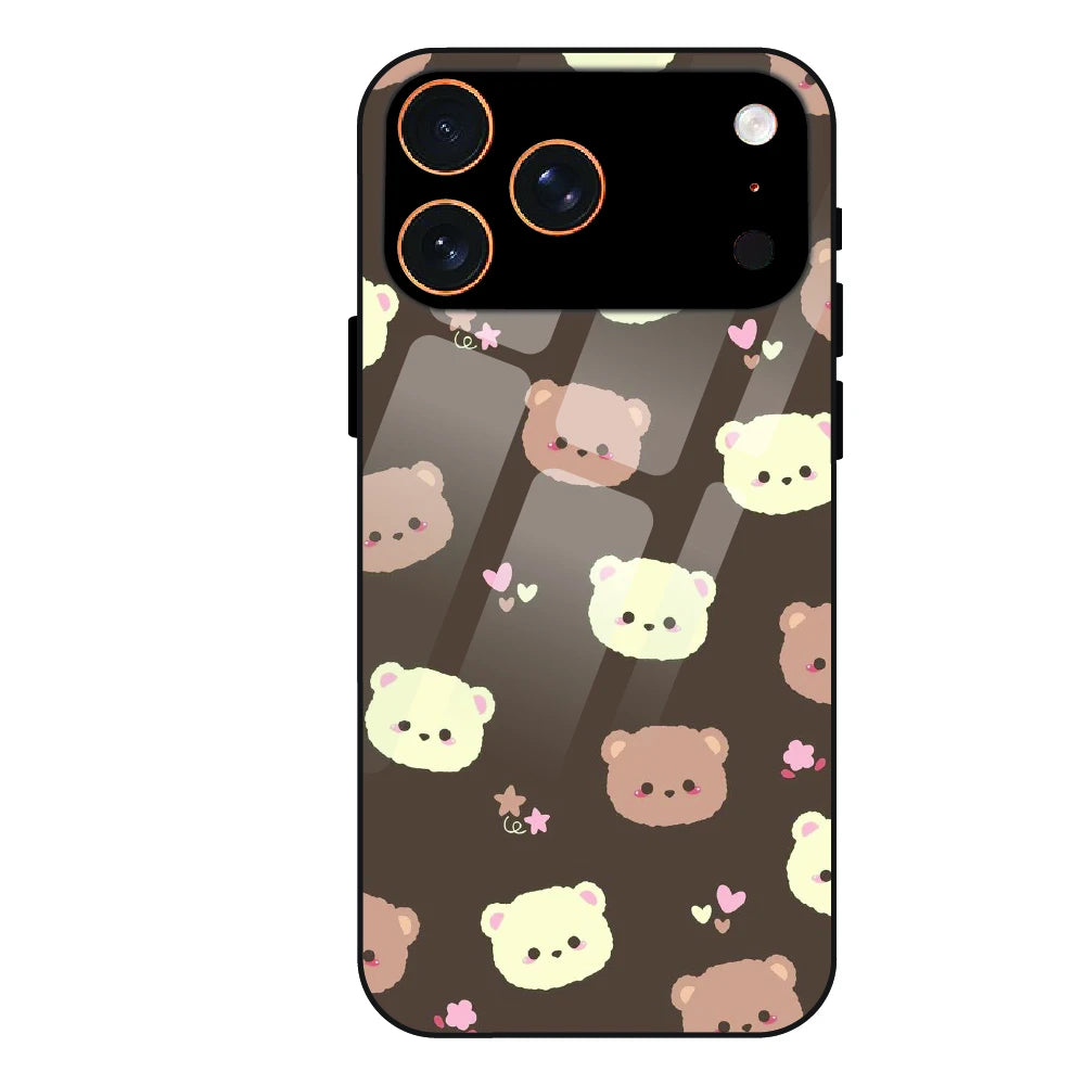 Cozy Bear Pattern - Glass Case For Apple iPhone 17 Pro Max