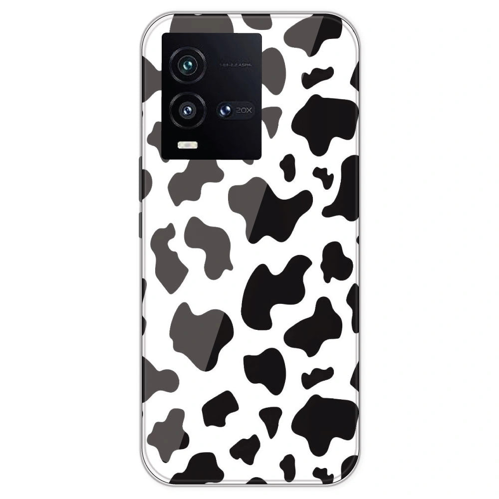 Cow Print - Clear Printed Silicone Case For IQOO 10