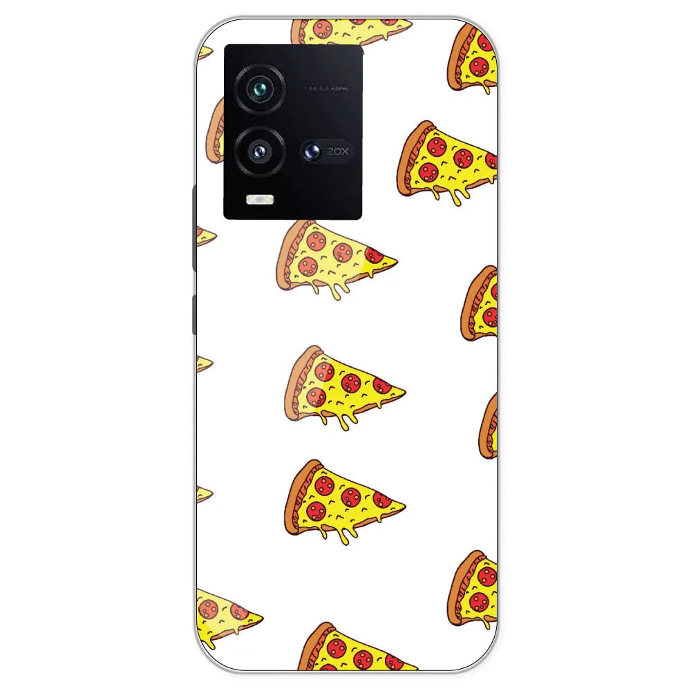 Pizza - Clear Printed Silicone Case For IQOO 10