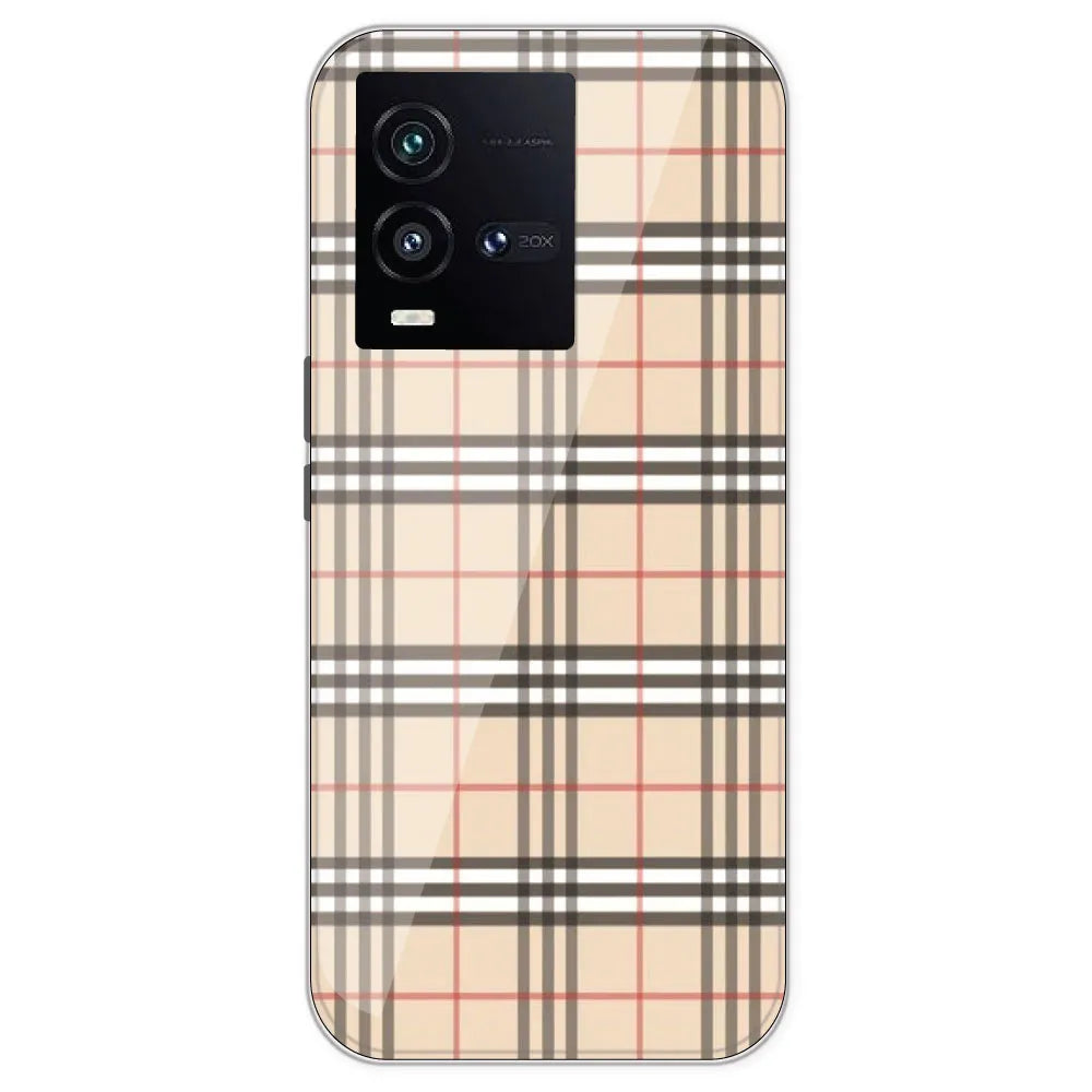 Yellow Checks - Printed Silicone Case For IQOO 10