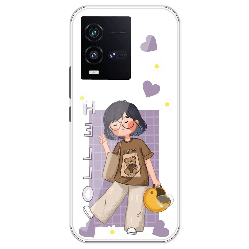 Introvert Girl - Clear Printed Silicone Case For IQOO 10