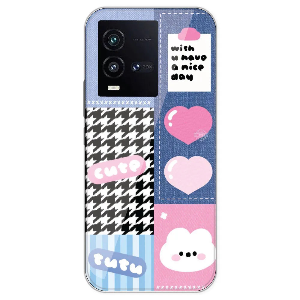 Cute Pink Bear Collage - Printed Silicone Case For IQOO 10