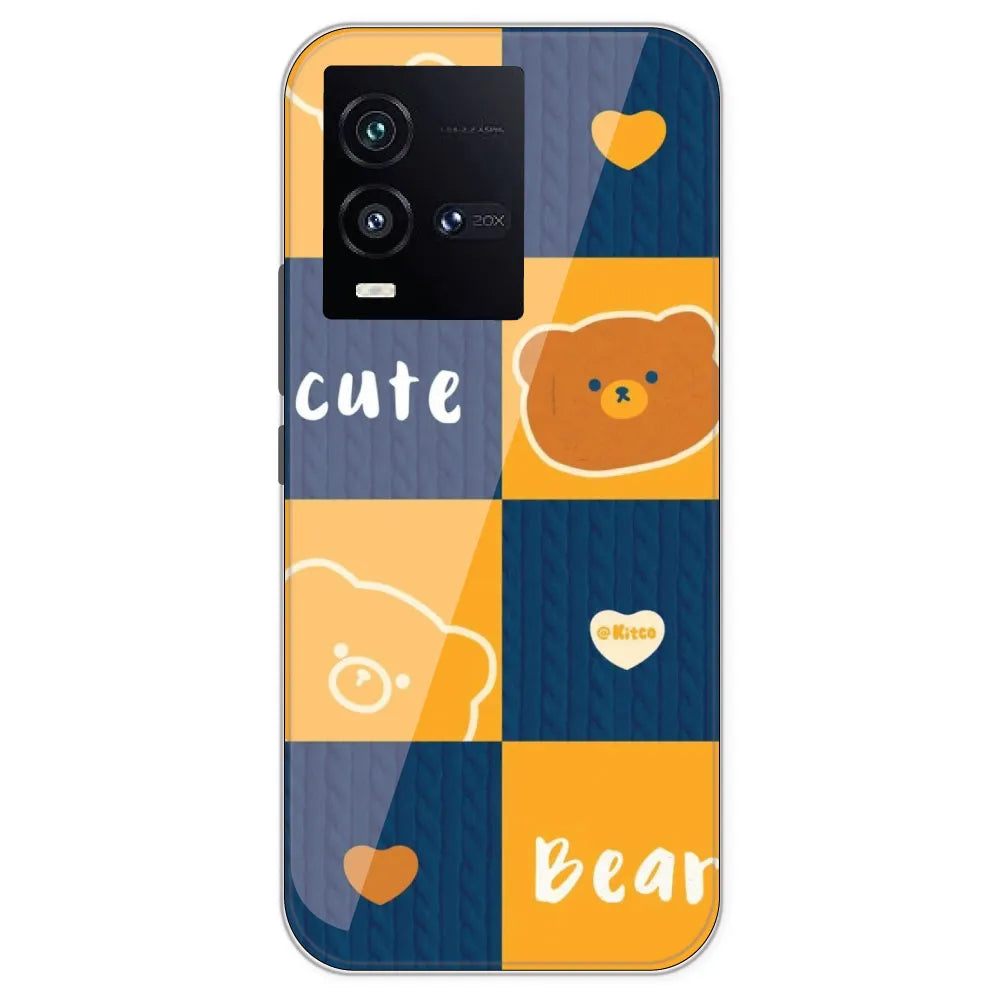 Cute Bear Collage - Printed Silicone Case For IQOO 10