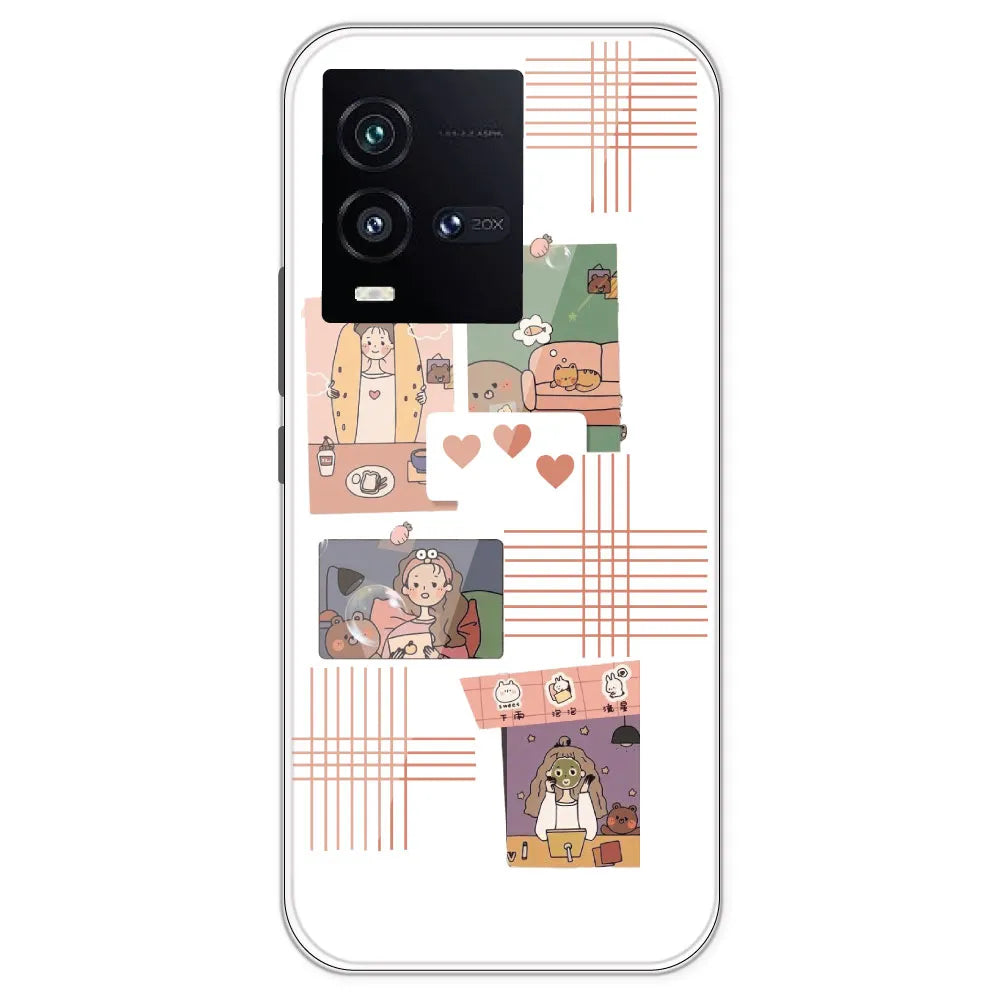 Cute Girl - Clear Printed Silicone Case For IQOO 10