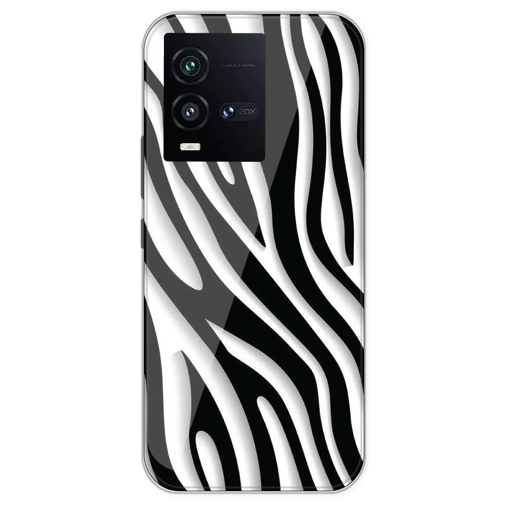 Zebra Print - Clear Printed Silicone Case For IQOO 10