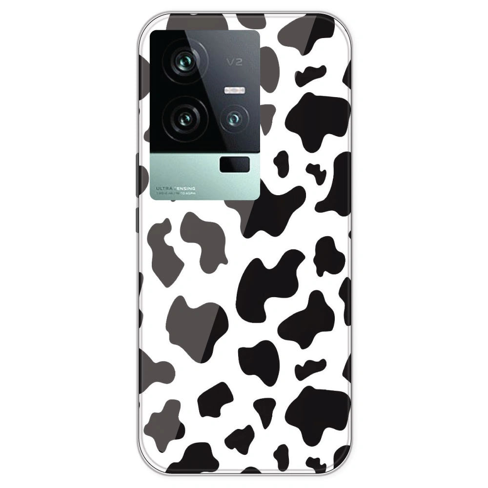 Cow Print - Clear Printed Silicone Case For IQOO 11