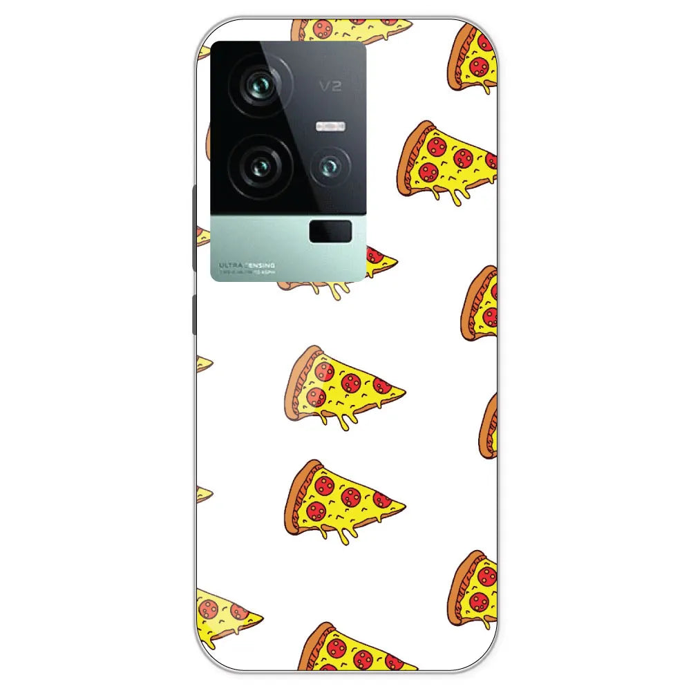 Pizza - Clear Printed Silicone Case For IQOO 11