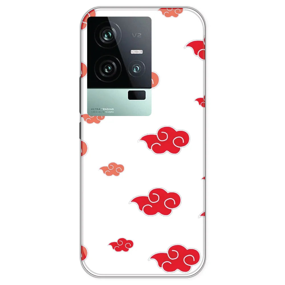 Red Clouds - Clear Printed Silicone Case For IQOO 11