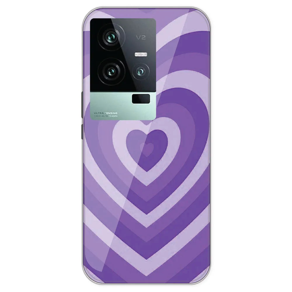 Purple Hearts - Printed Silicone 7Case For IQOO 11