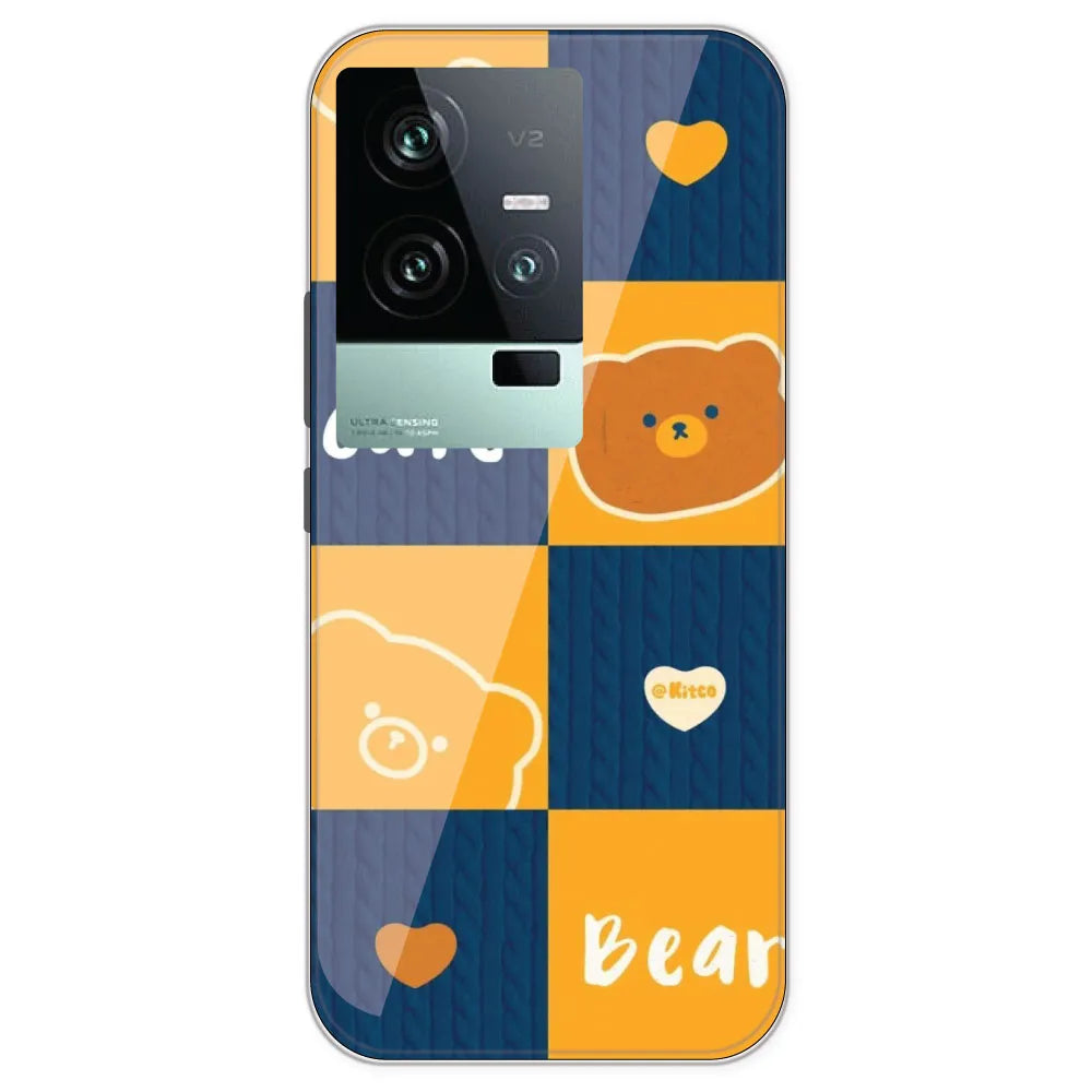 Cute Bear Collage - Printed Silicone Case For IQOO 11